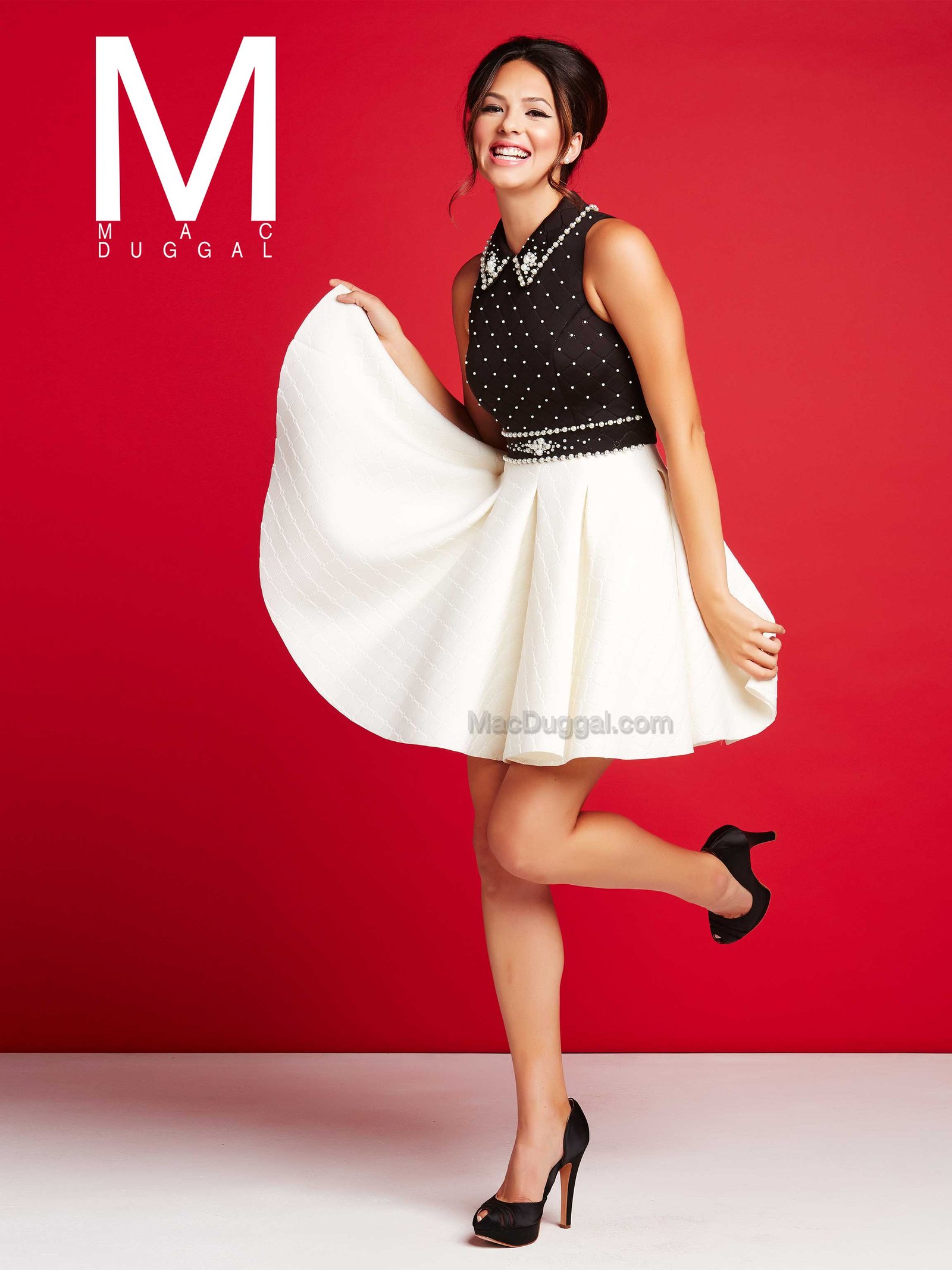 sophisticated black ivory dress